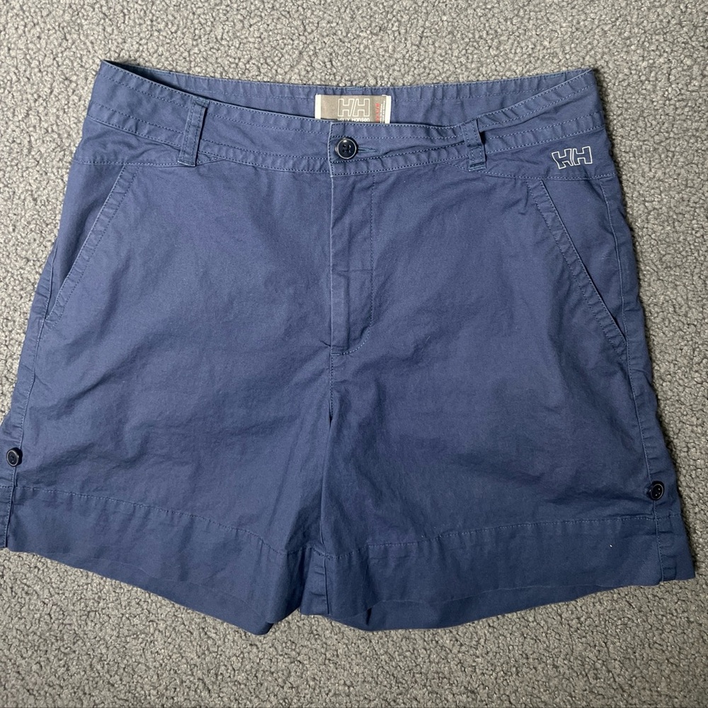 Helly Hansen Women’s Shorts Size Large Rolled Button Cuff Navy Blue